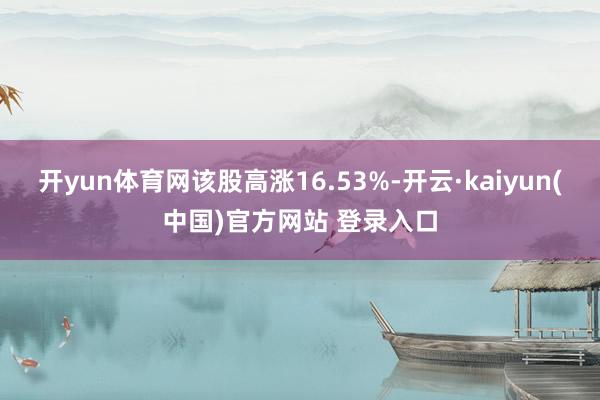 开yun体育网该股高涨16.53%-开云·kaiyun(中国)官方网站 登录入口
