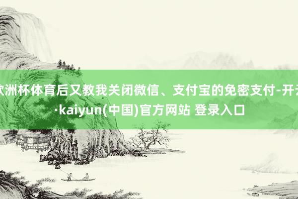 欧洲杯体育后又教我关闭微信、支付宝的免密支付-开云·kaiyun(中国)官方网站 登录入口